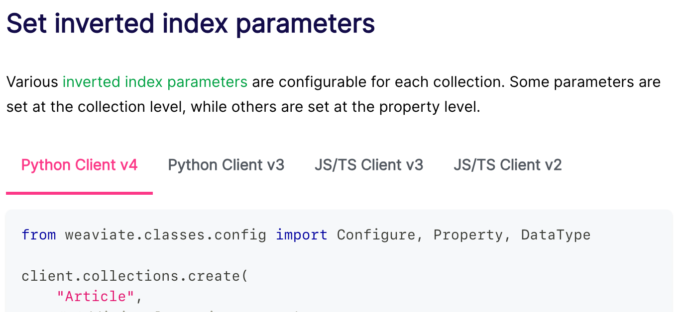 Weaviate under-developed Java documentation